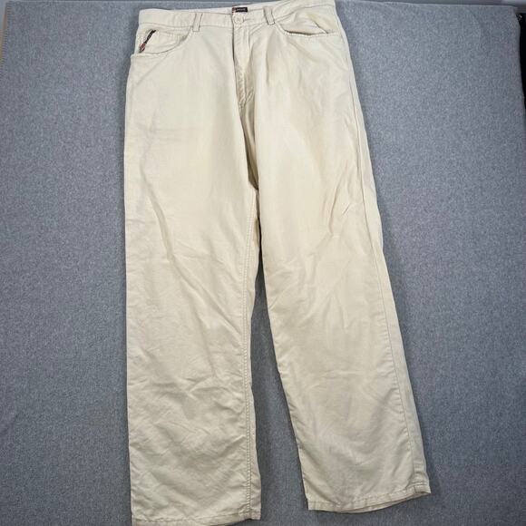 Enyce Linen Blend Pants Men's 36 Beige Button Pocket Straight Leg Chinos - Picture 1 of 11